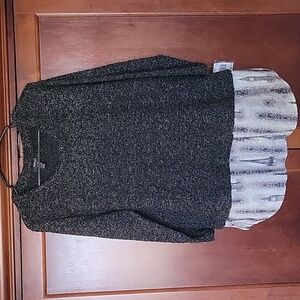 Style&Co sweater with built in shirt plus size 1x snake print‎ eiffel tower